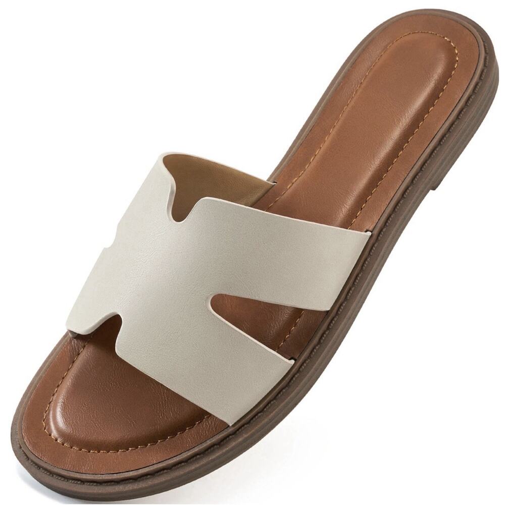 Women’s Slide Sandals Beige Size 7
